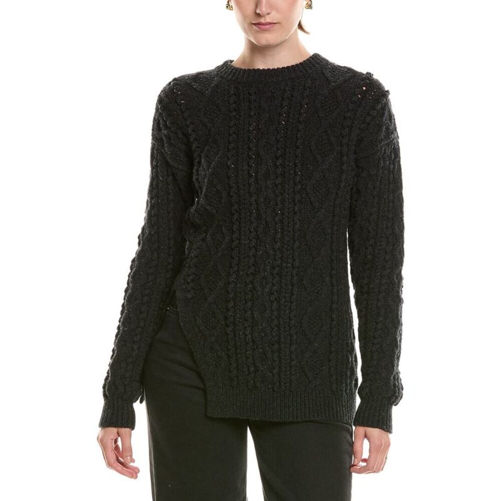 3.1 Phillip Lim Womens Wool Popcorn Cable Sweater